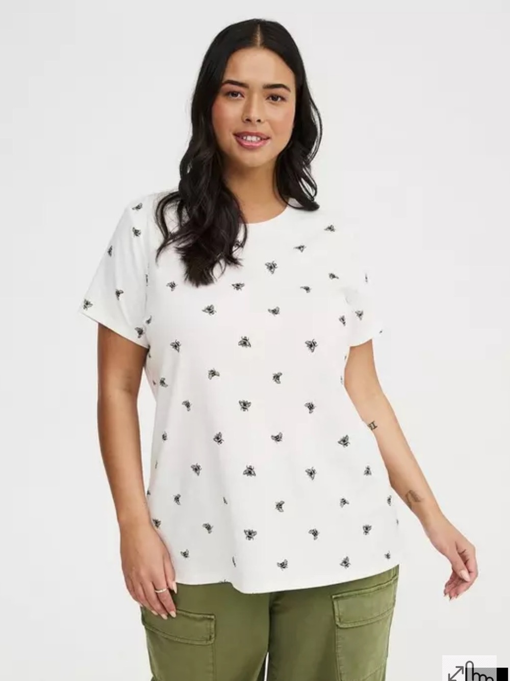 NWT Torrid Printed Everyday Heritage Jersey Crew Neck Tee busy bees size 4X